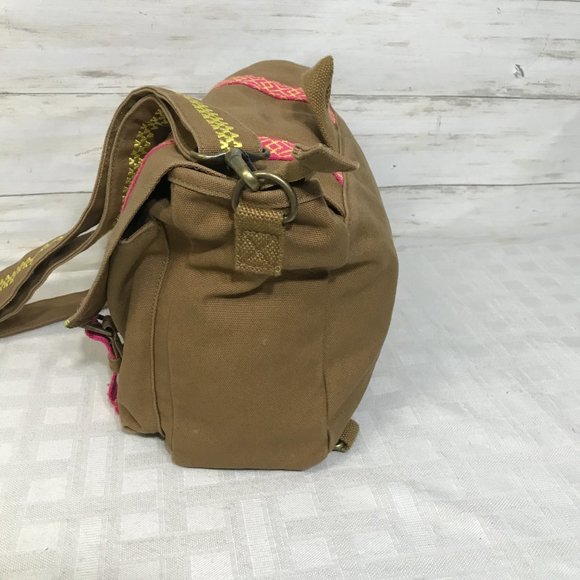 American Girl Doll Leah Clark Brown Canvas Messenger Bag Backpack Brown Canvas - Picture 4 of 16